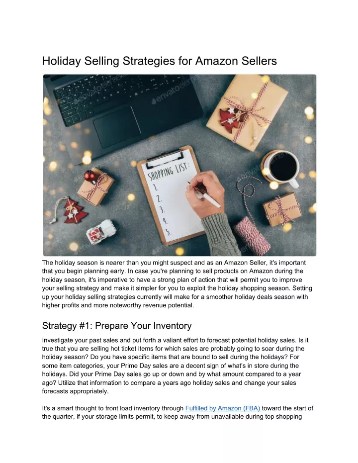 holiday selling strategies for amazon sellers