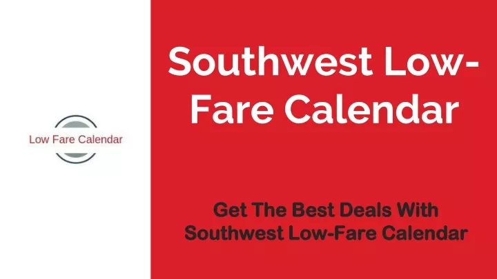 southwest low fare calendar