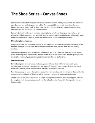 The Shoe Series - Canvas Shoes