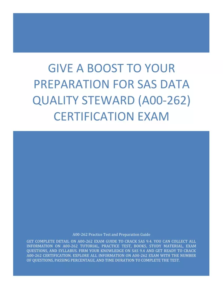 give a boost to your preparation for sas data
