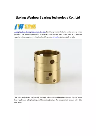 Jiaxing Wuzhou Bearing Technology Co., Ltd PDF