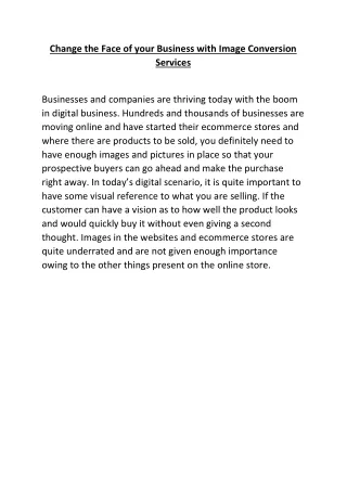 change the face of your business with image