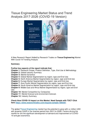 tissue engineering market status and trend