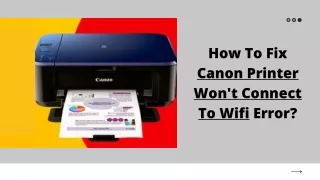 how to fix canon printer won t connect to wifi