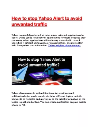 how to stop yahoo alert to avoid how to stop
