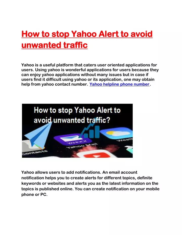 how to stop yahoo alert to avoid how to stop