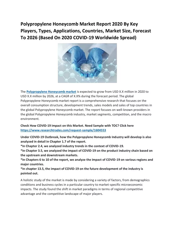 polypropylene honeycomb market report 2020