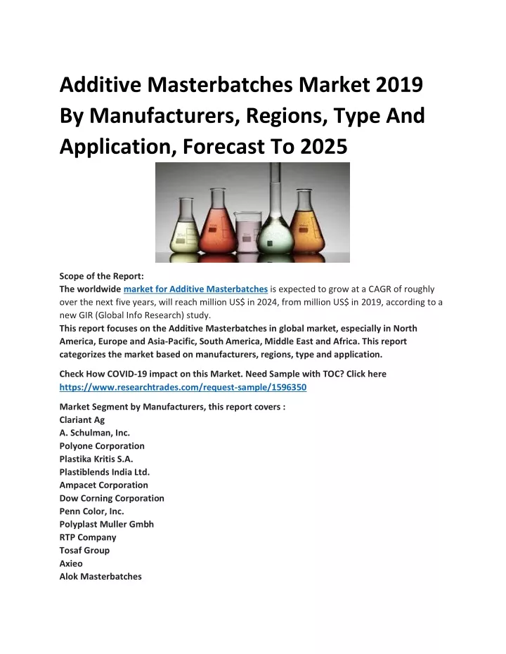 additive masterbatches market 2019