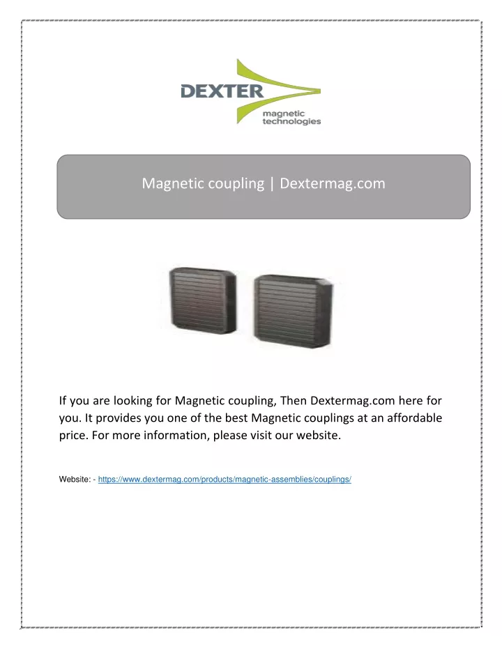 magnetic coupling dextermag com