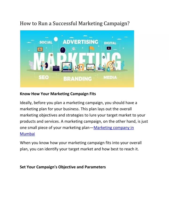 how to run a successful marketing campaign