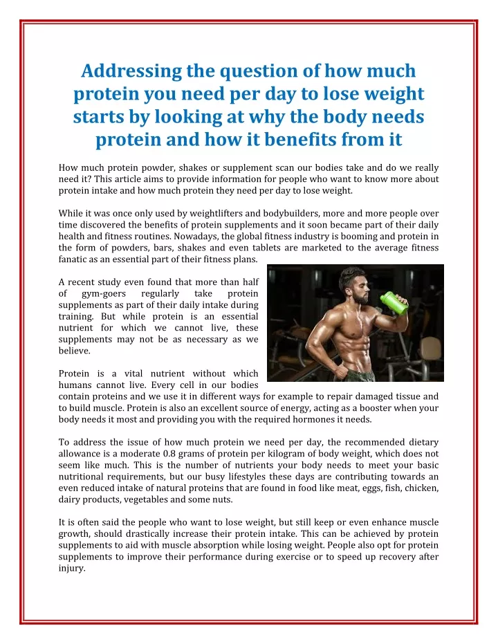 addressing the question of how much protein