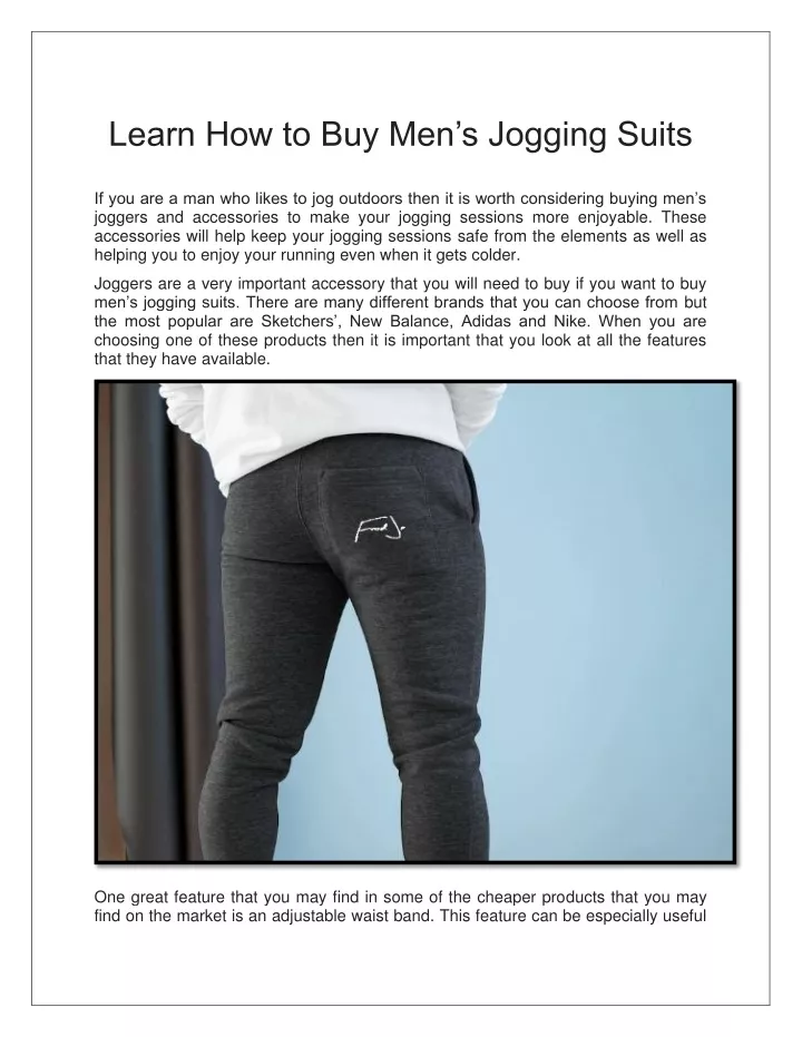 learn how to buy men s jogging suits