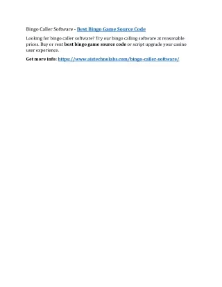 bingo caller software best bingo game source code