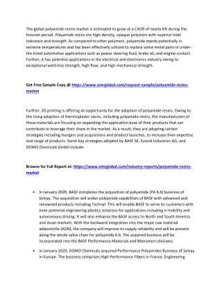 the global polyamide resins market is estimated