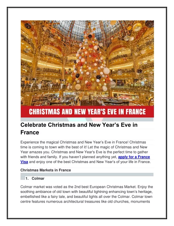 celebrate christmas and new year s eve in france