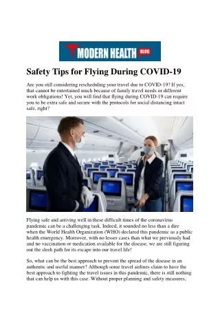 Safety Tips for Flying During COVID-19