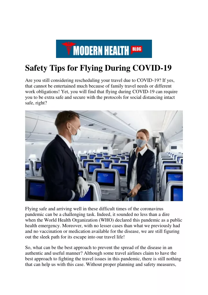 safety tips for flying during covid 19