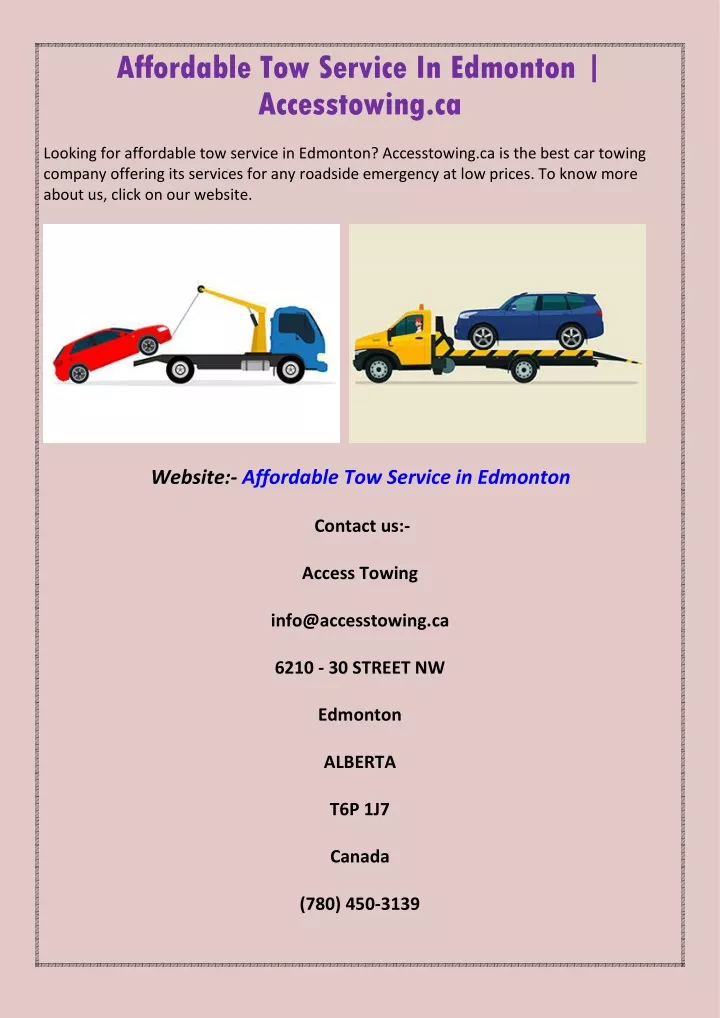 affordable tow service in edmonton accesstowing ca