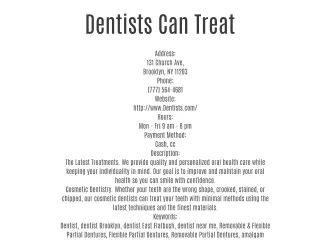 Dentists Can Treat