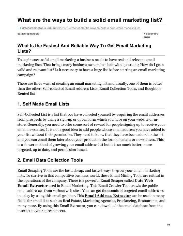 what are the ways to build a solid email