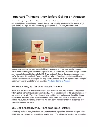 important things to know before selling on amazon