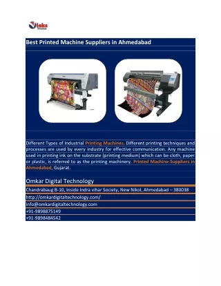 Best Printed Machine Suppliers in Ahmedabad