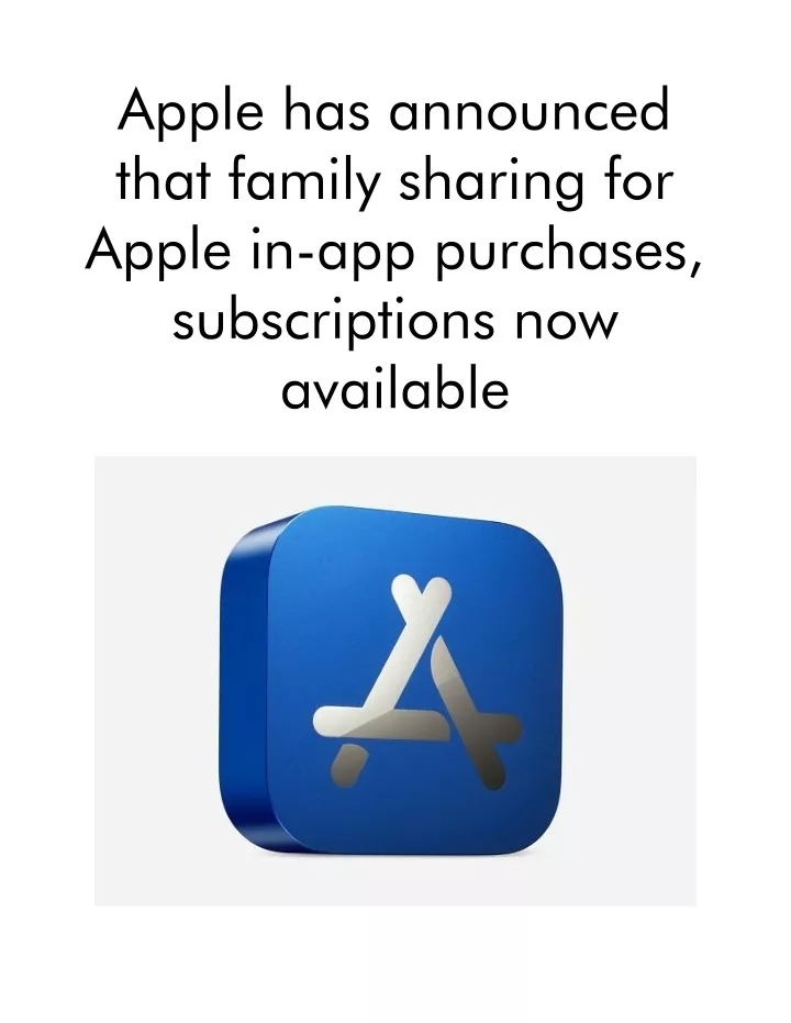 apple has announced that family sharing for apple