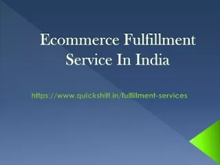 ecommerce fulfillment service in india