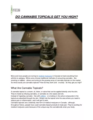 Do Cannabis Topicals Get You High?