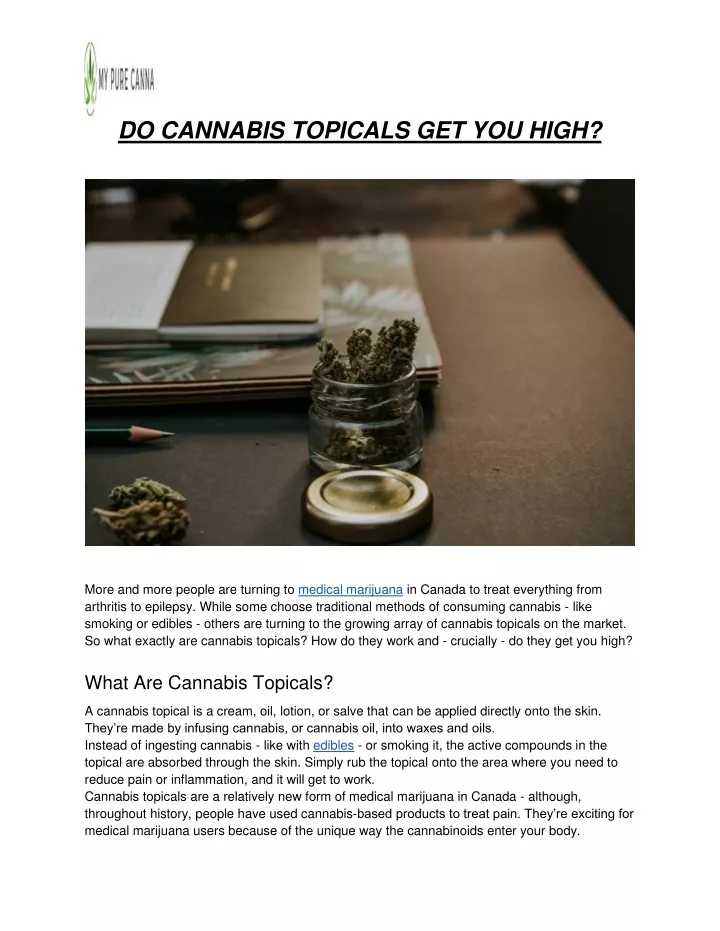 do cannabis topicals get you high