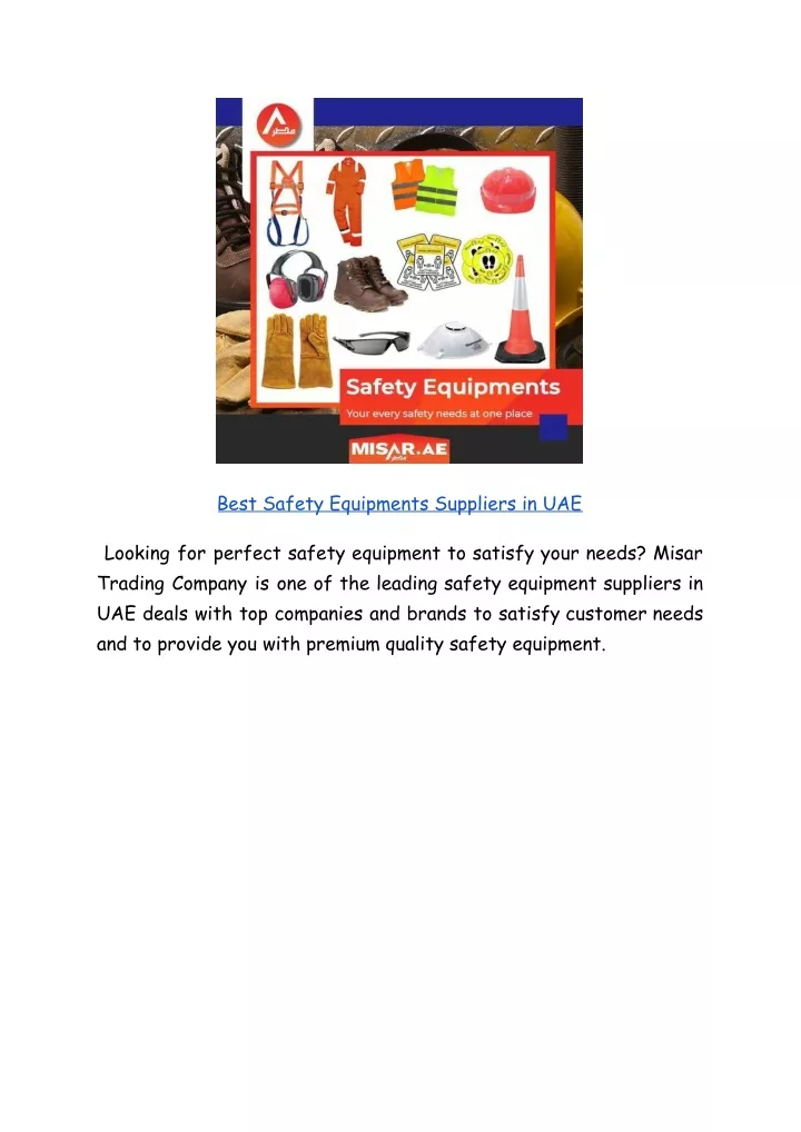 best safety equipments suppliers in uae looking