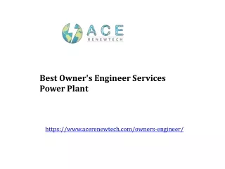 Best Owner's Engineer Services Power Plant