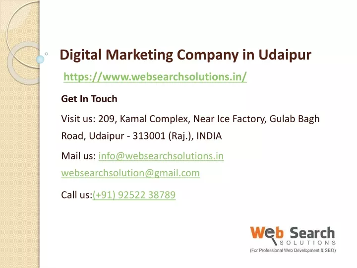 digital marketing company in udaipur https www websearchsolutions in