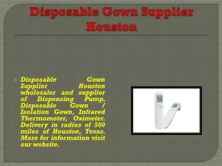 Disposable Gown Supplier Houston