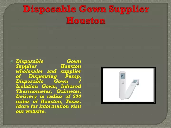 disposable gown supplier houston