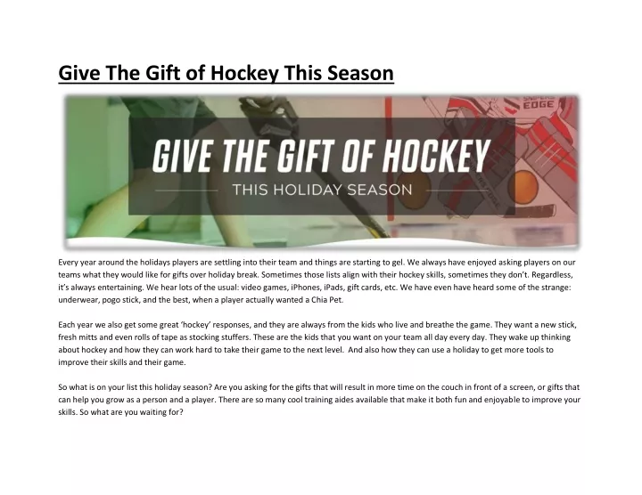give the gift of hockey this season