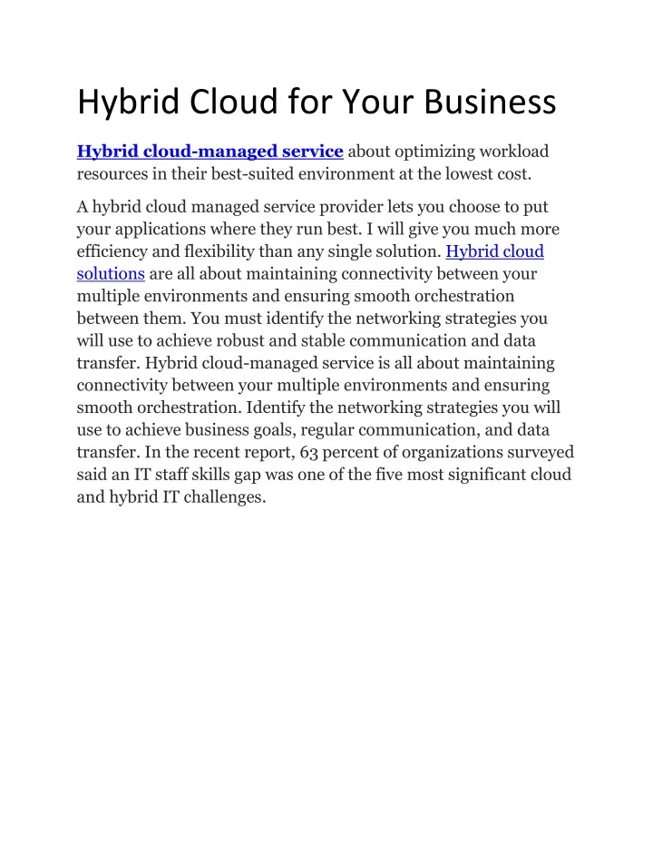 hybrid cloud for your business