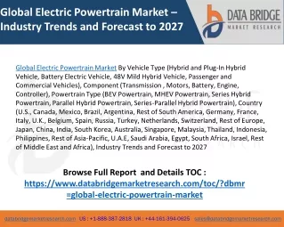Global Electric Powertrain Market Statistics, Revenue, Cost, Gross Margin, Dynamics, Limitations, Opportunities and Indu