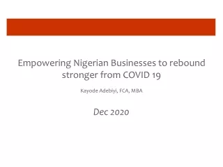 EMPOWERING BUSINESSES TO REBOUND FROM COVID 19 IMPACT