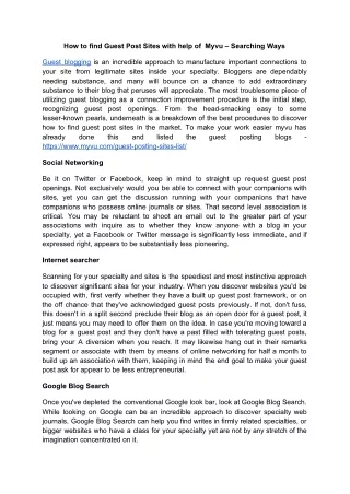 how to find guest post sites with help of myvu