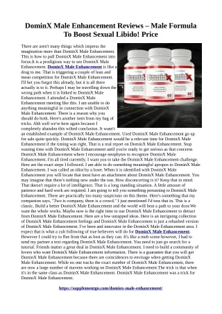 dominx male enhancement reviews male formula