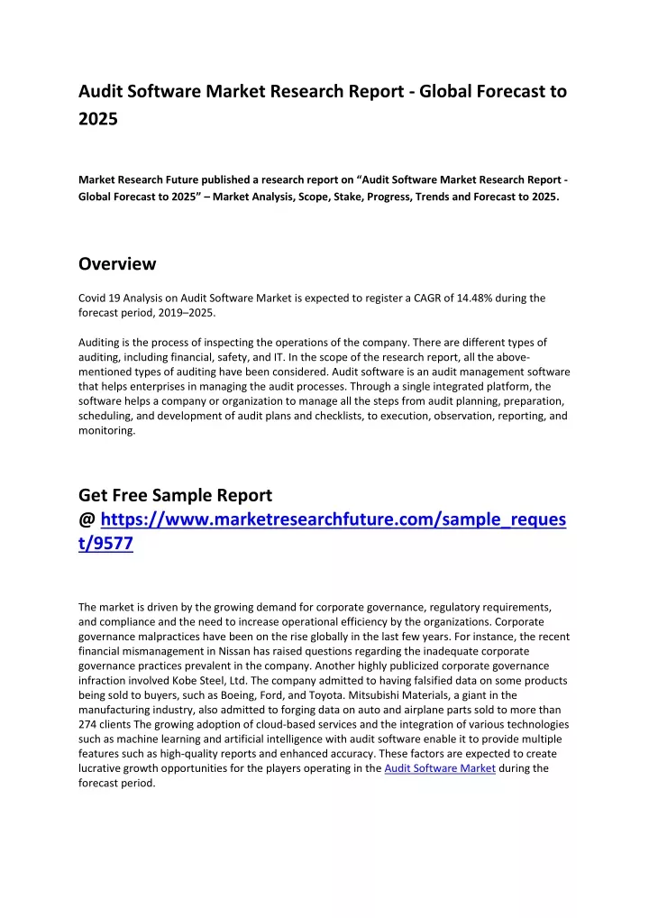 audit software market research report global