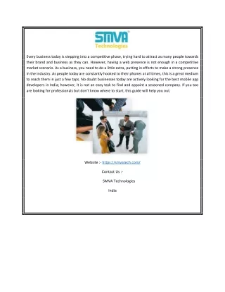 APP Development Company In India | Smvatech.com