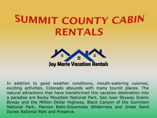 Summit County Cabin Rentals