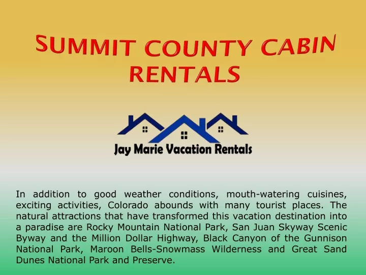 summit county cabin rentals