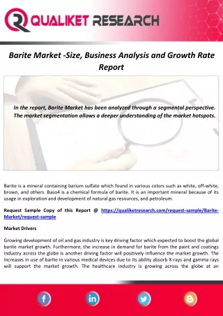 barite market size business analysis and growth