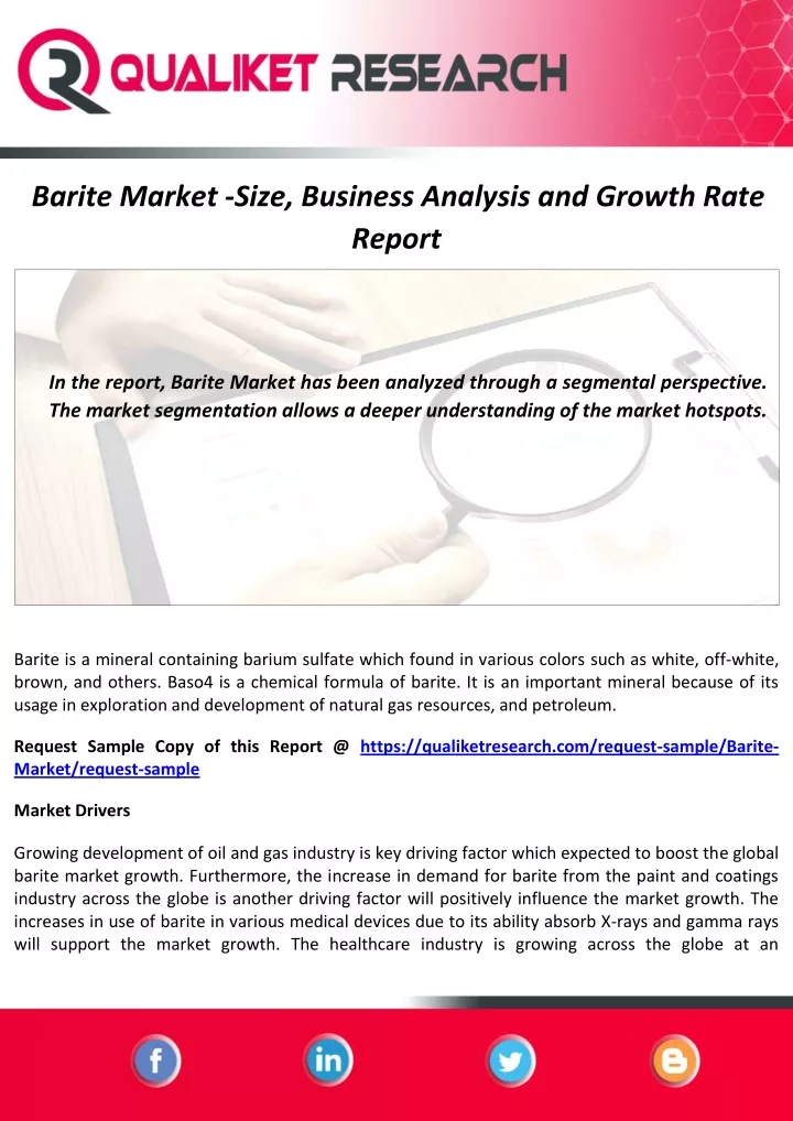 barite market size business analysis and growth