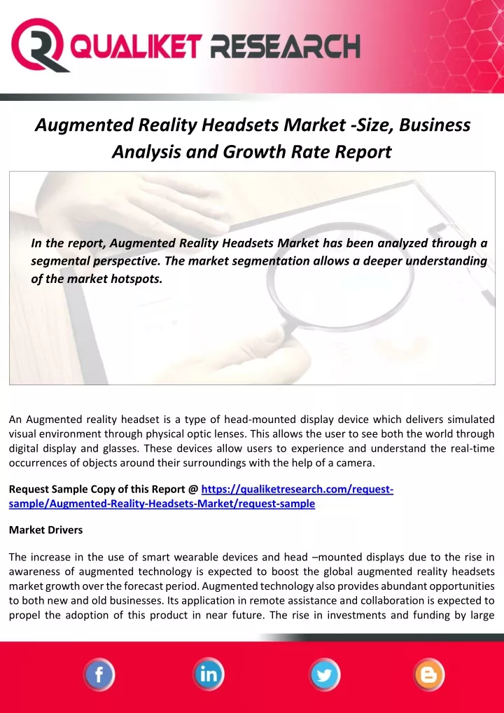 augmented reality headsets market size business