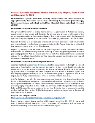 cervical dystonia treatment market outlook