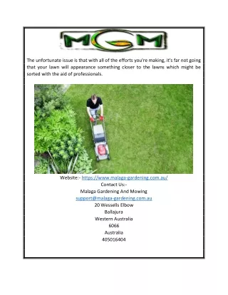 Lawn Mowing Business in Perth - Malaga Gardening & Mowing